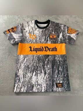 MENS Medium LIQUID DEATH  PERFORMANCE CREW NECK JERSEY SHIRT Short Sleeve NWOT